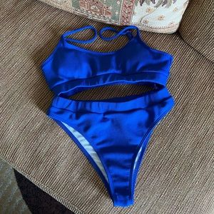 ✅SHEIN - Royal Blue Two Piece High Waisted Bikini!